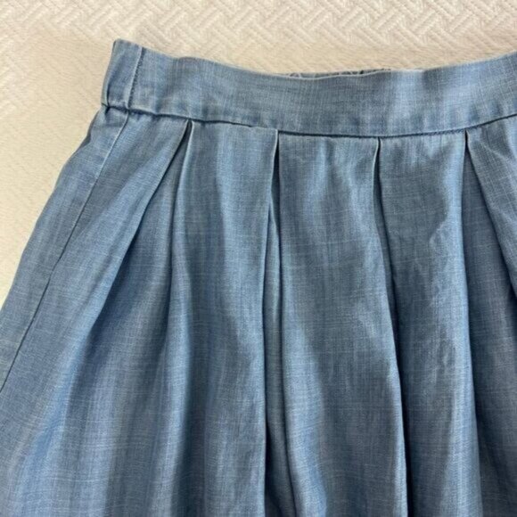 American Eagle AE Women's Size 2 Blue Flowing Above Knee Mini Skirt Shambray Y2K - Picture 7 of 12